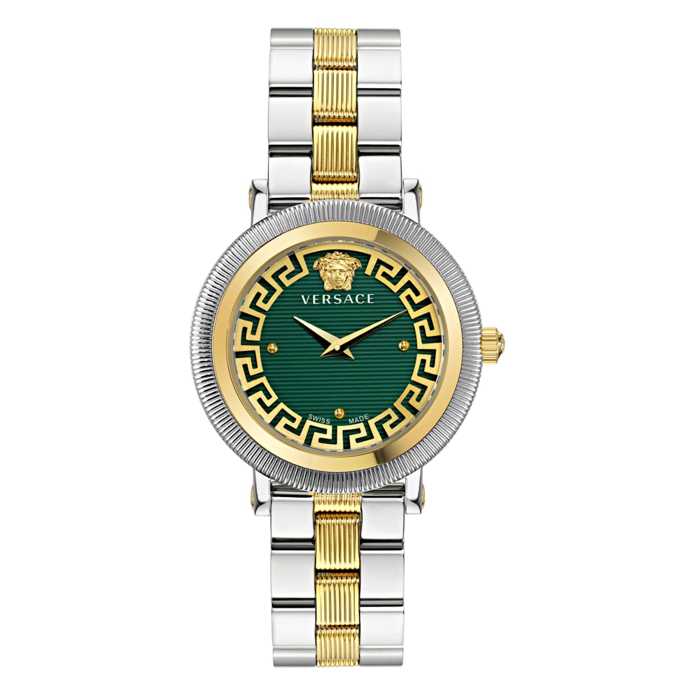 Versace Greca Flourish Green Dial Two-tone Bracelet Watch Versace Greca Flourish Green Dial Two-tone Bracelet Watch