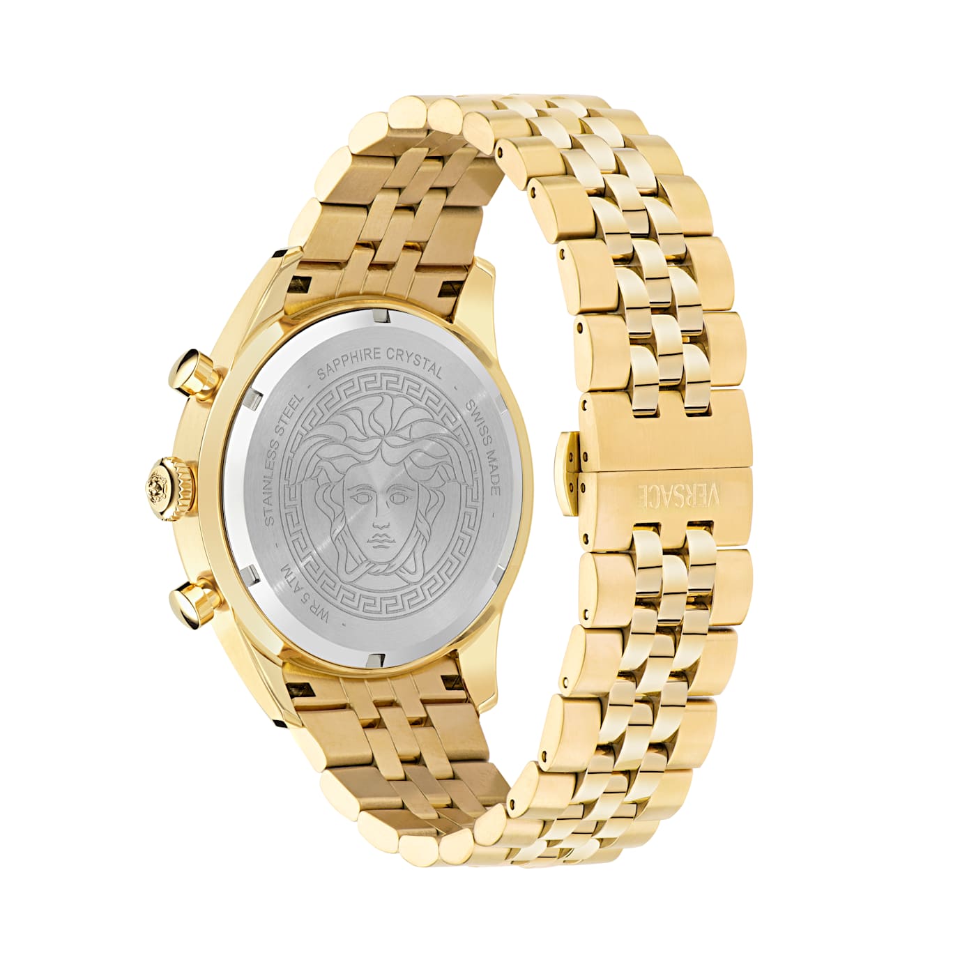 Versace Chrono Master Mens Watch IP Yellow Gold Case and