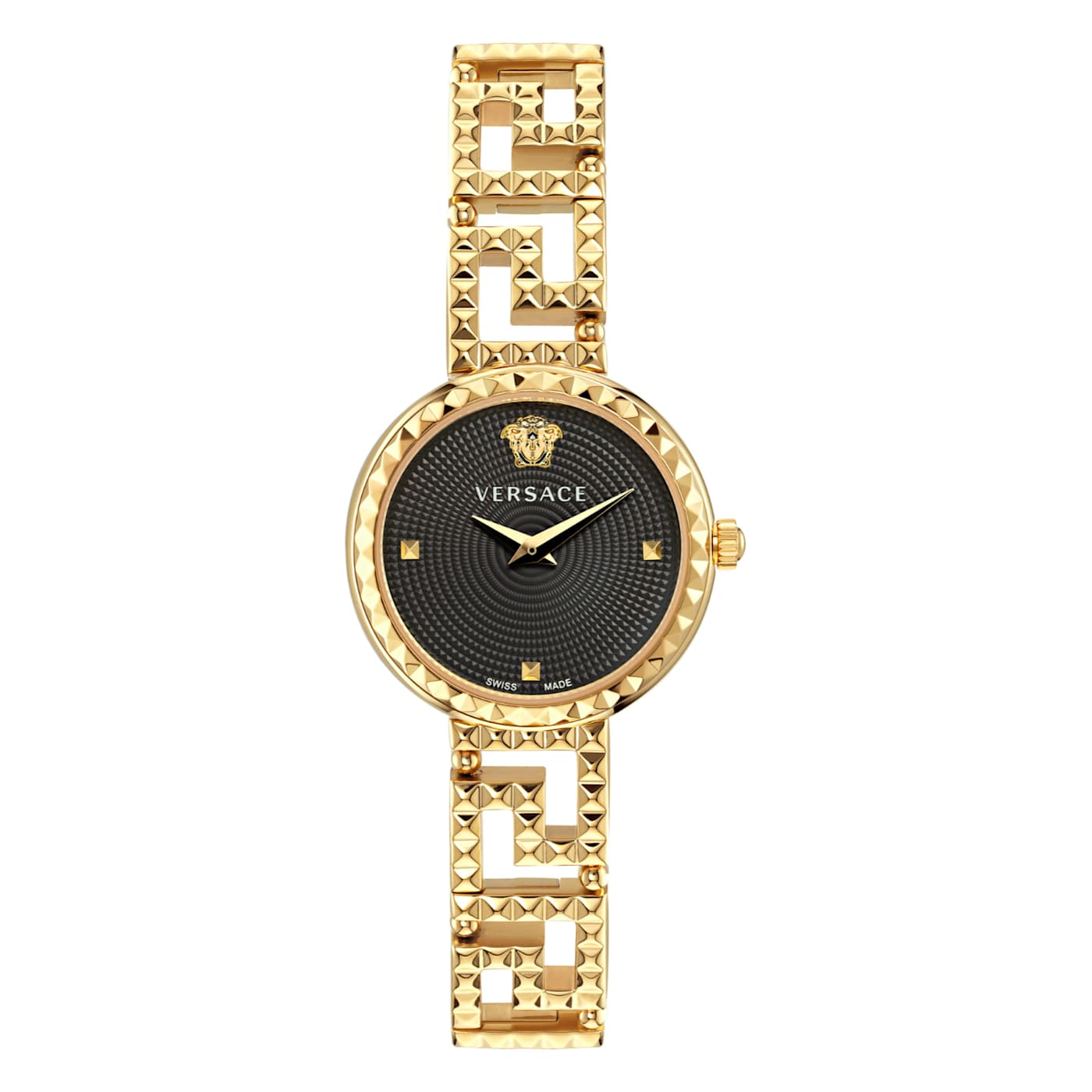 腕時計その他 Versace Regalia Bracelet Watch With Black Guilloche Dial Versace Greca Goddess Black Dial Bracelet Watch - 16LDWB