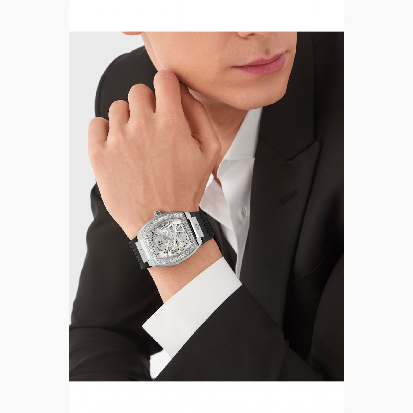 Philipp Plein The $keleton White Dial Black Silicone Strap