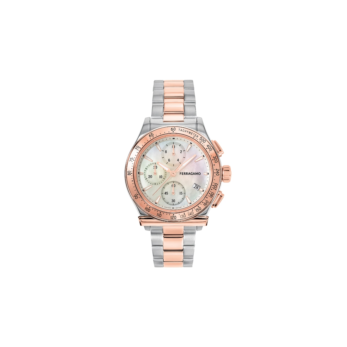 Ferragamo 1927 Chrono Rose Two-tone Bracelet Watch - 159YZD