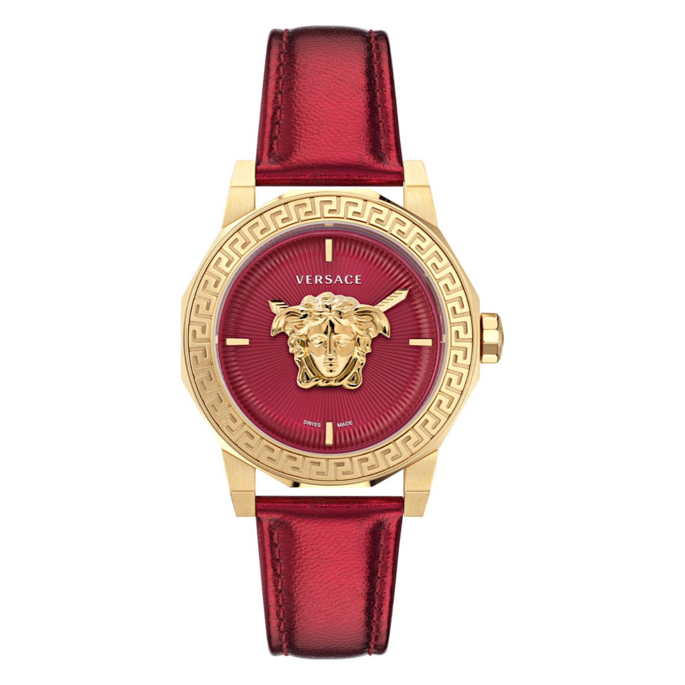 腕時計その他 Versace V-Tribute Diamond Watch With Red Guilloche Dial Versace V-tribute Diamond Watch With Red Guilloche Dial