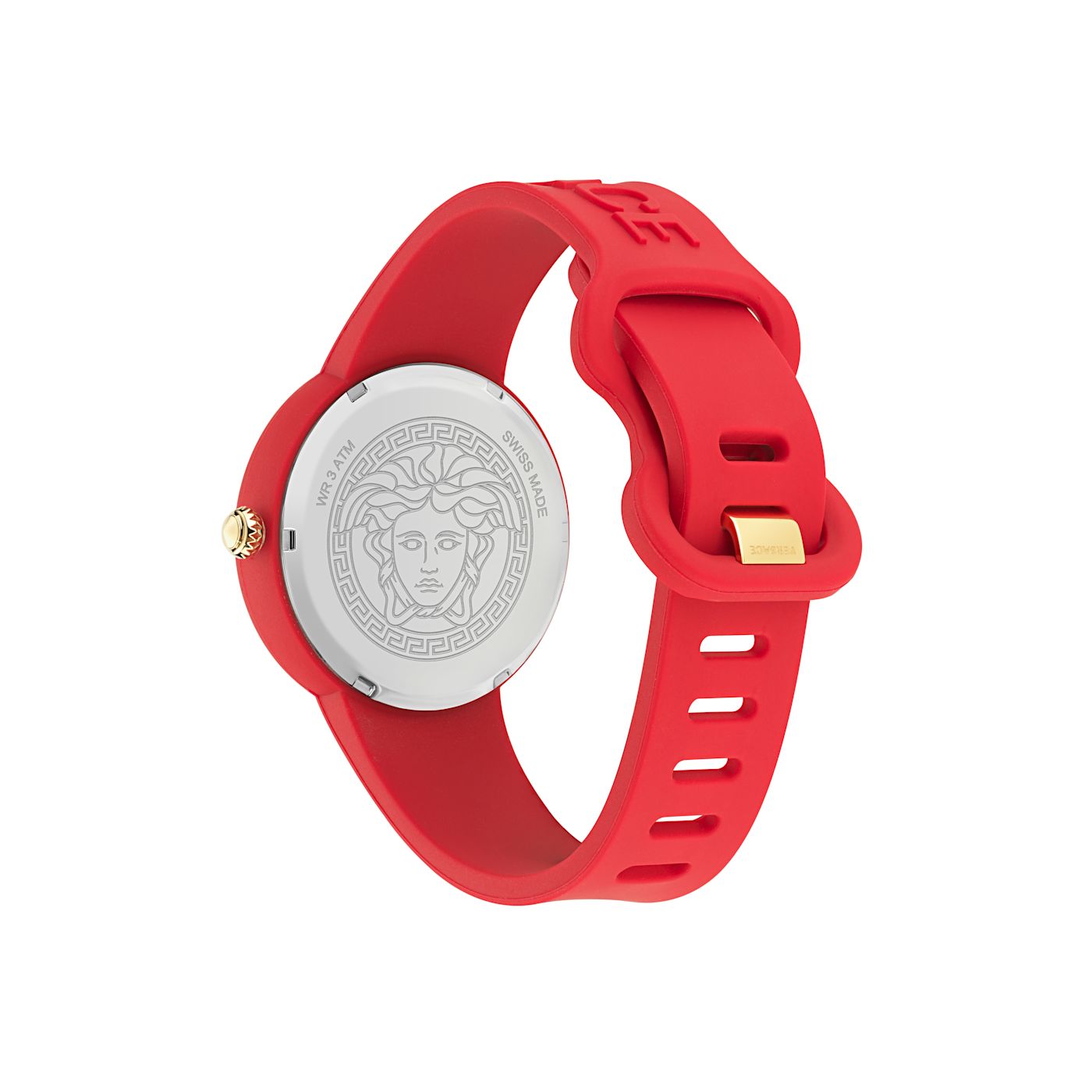 Versace Medusa Pop Red Silicone Strap Watch - 16913B