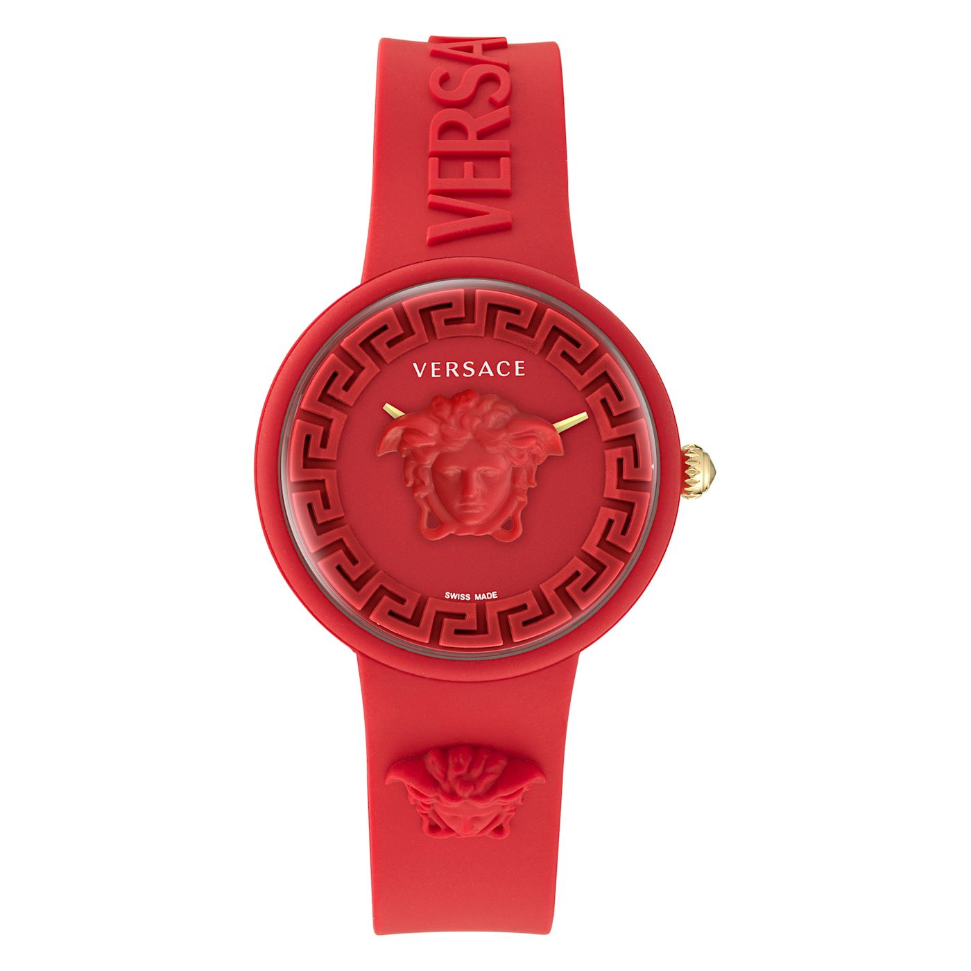 Versace Medusa Pop Red Silicone Strap Watch - 16913B