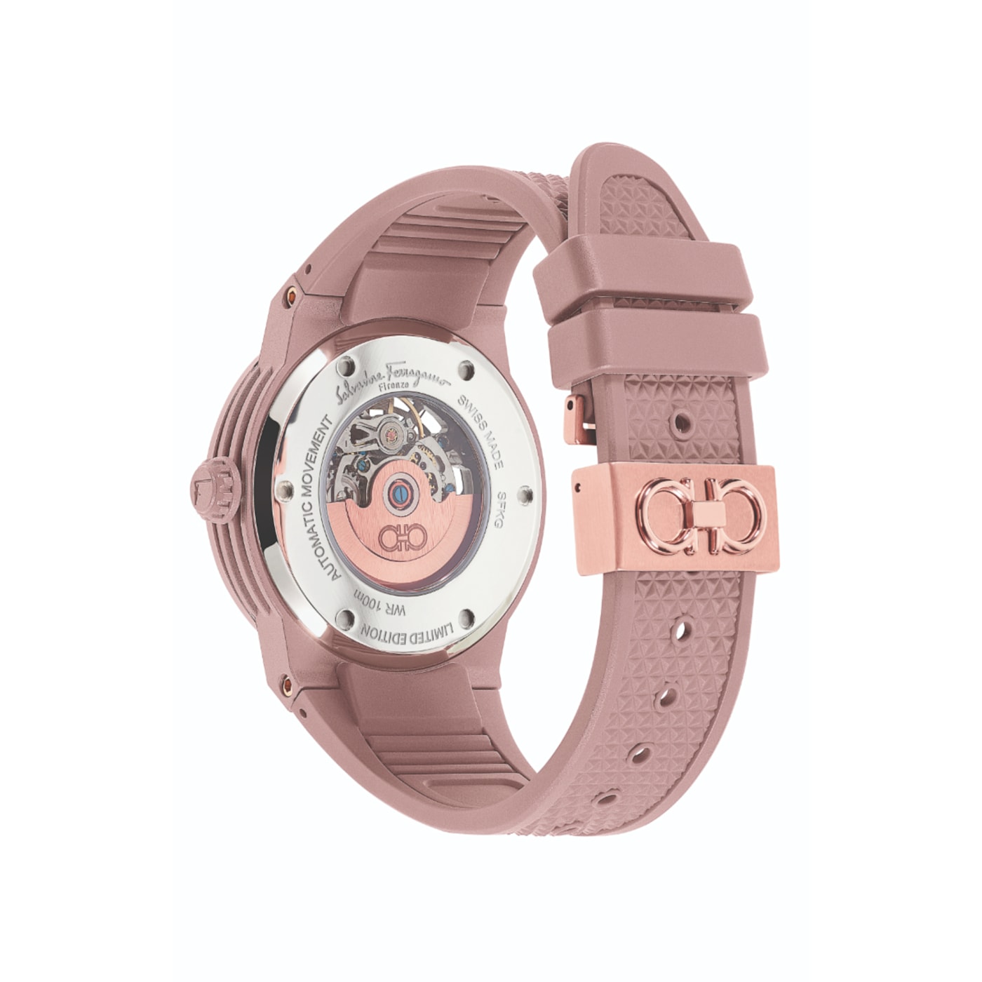稀少 Ferragamo(フェラガモ) F-80 Automatic Taupe Unisex Watch Ferragamo F-80 Automatic Taupe Skeleton Dial Mens Watch