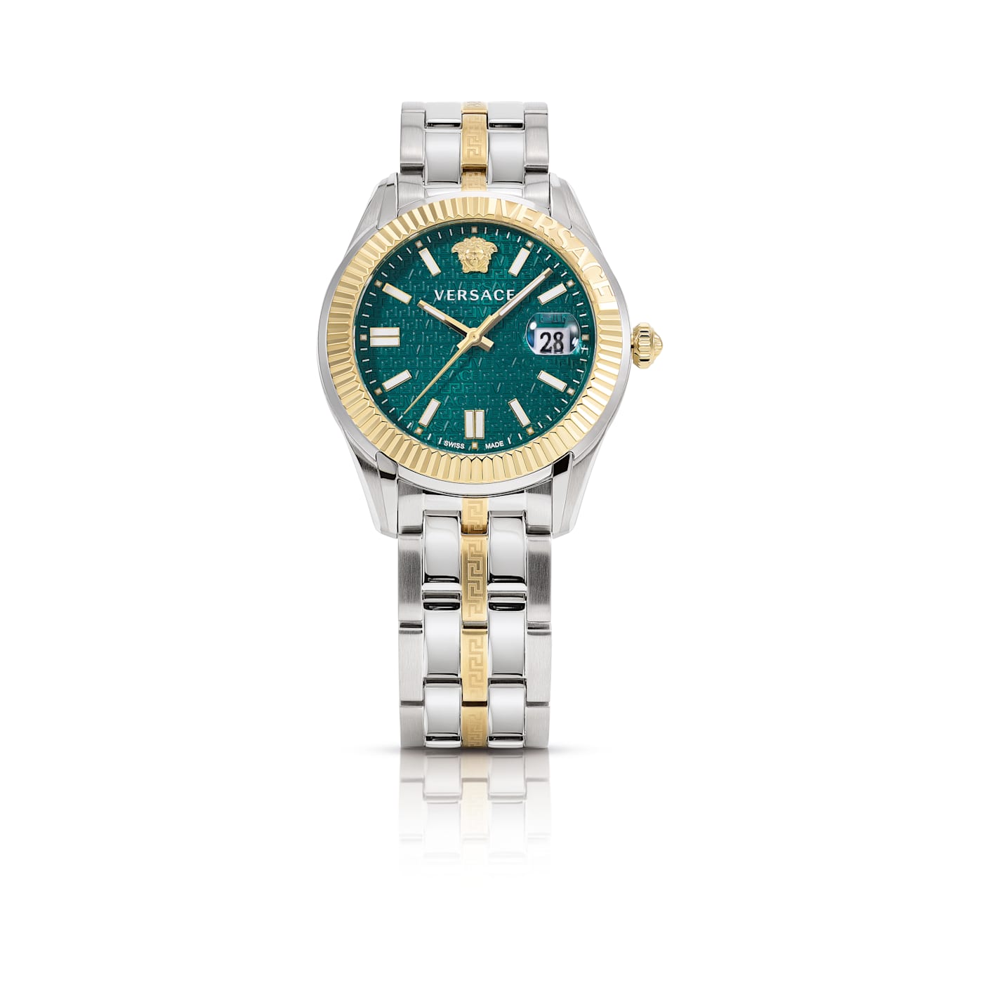 腕時計その他 Versace Greca Bracelet Watch With Silver Guilloche Dial Versace Greca Reaction Stainless Steel Bracelet Watch | Saks