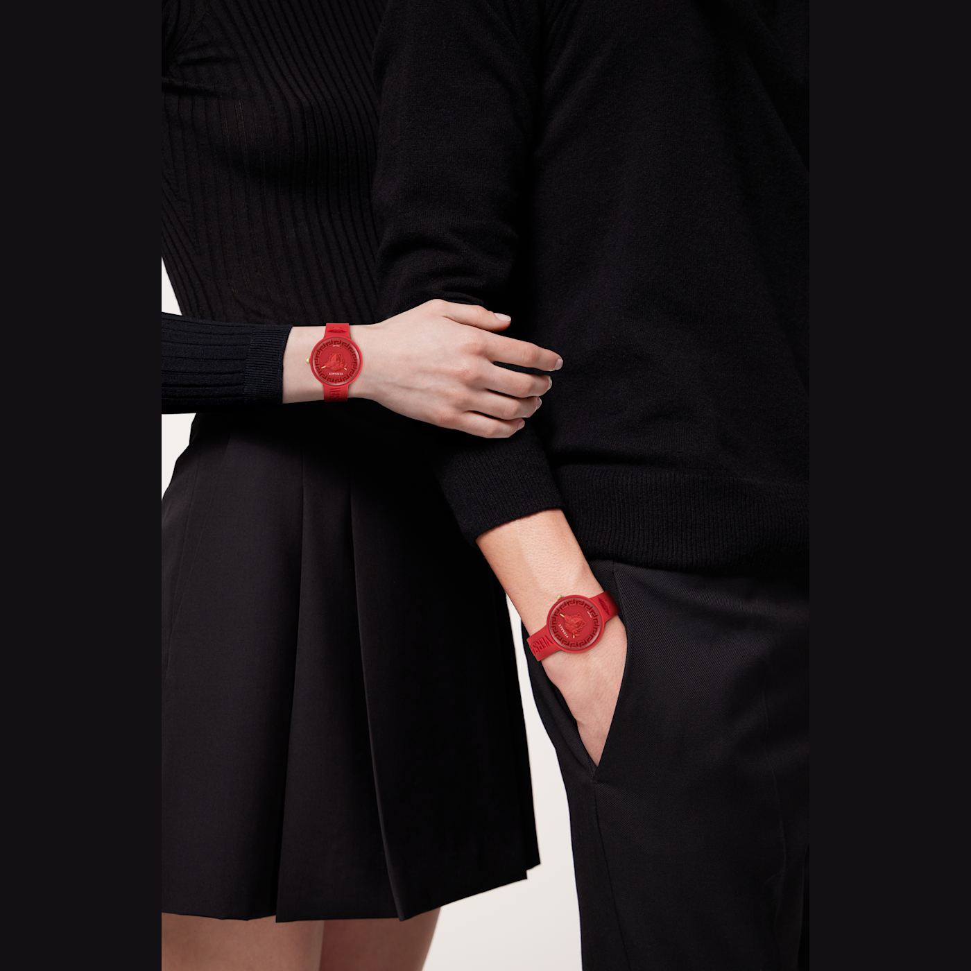 Versace Medusa Pop Red Silicone Strap Watch - 16913B