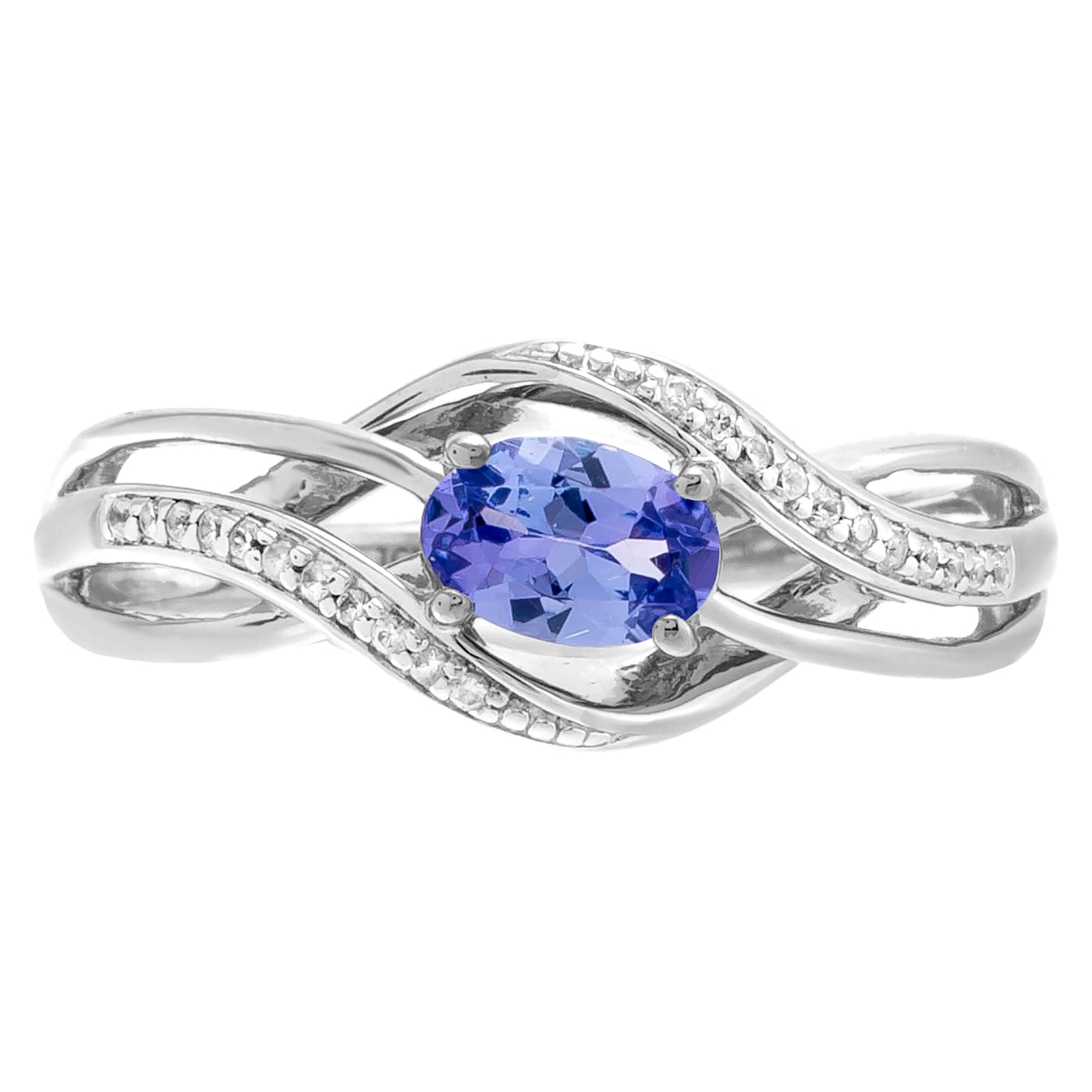 0.61 cttw Tanzanite Criss-Cross Ring, Sterling Silver - 177ZFA