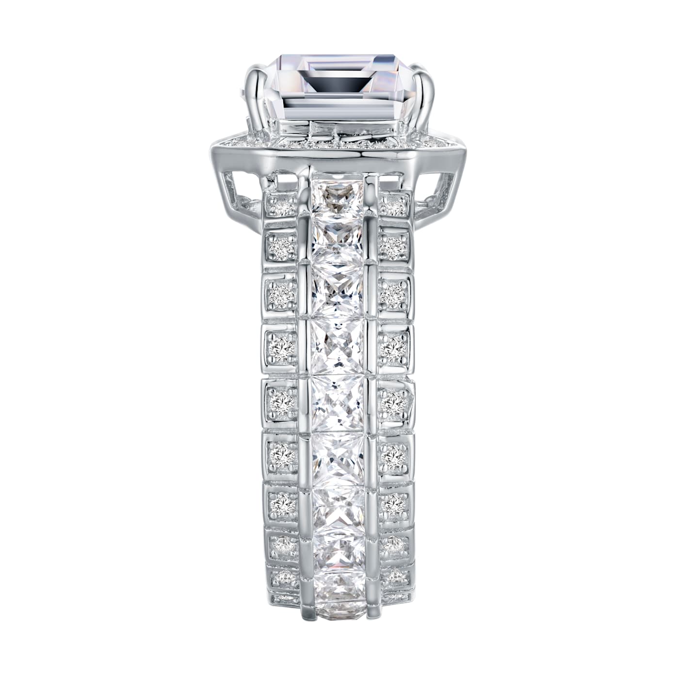 7.48 cttw Princess-Cut Cubic Zirconia Engagement Ring