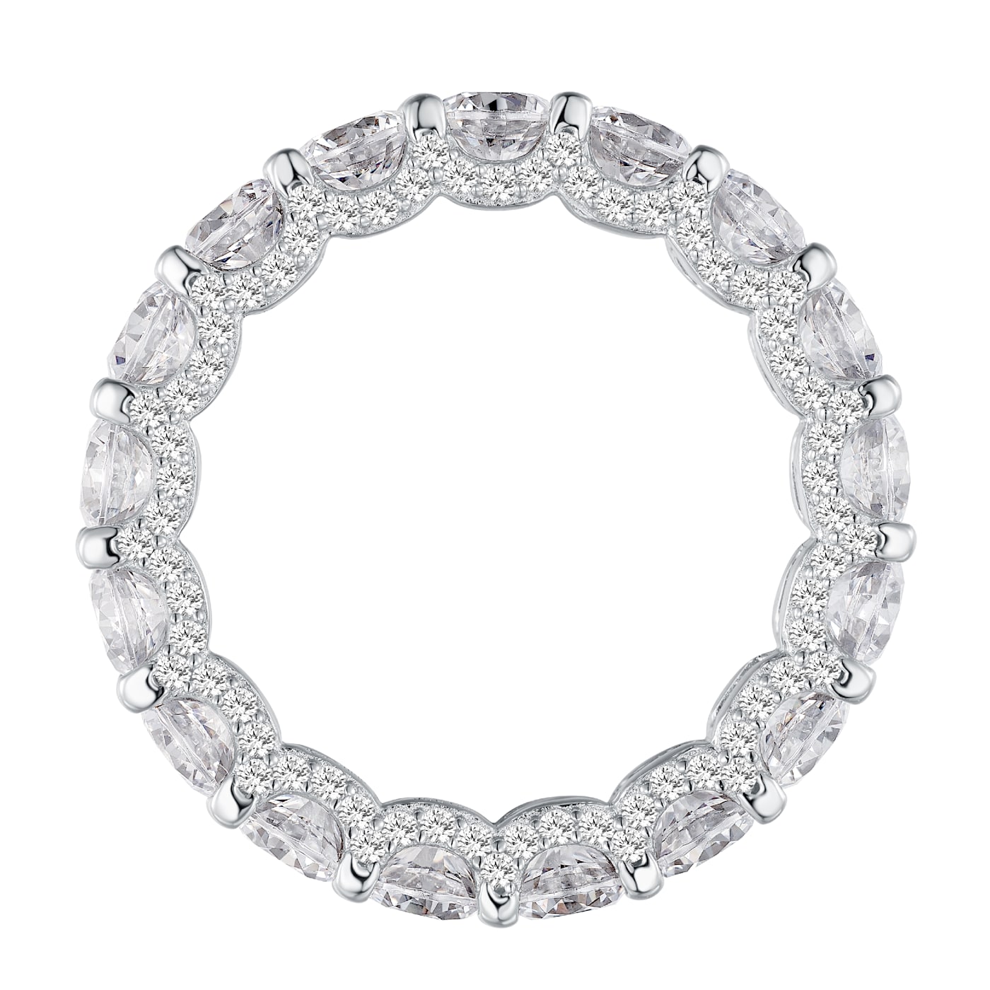 5.57 cttw Round-Cut Cubic Zirconia Eternity Wedding Band