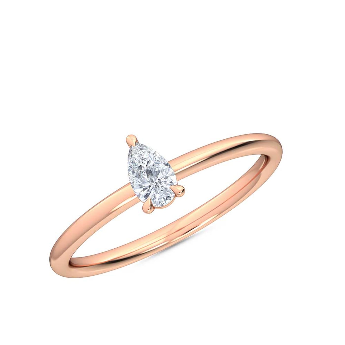 rose gold pear cut engagement ring 