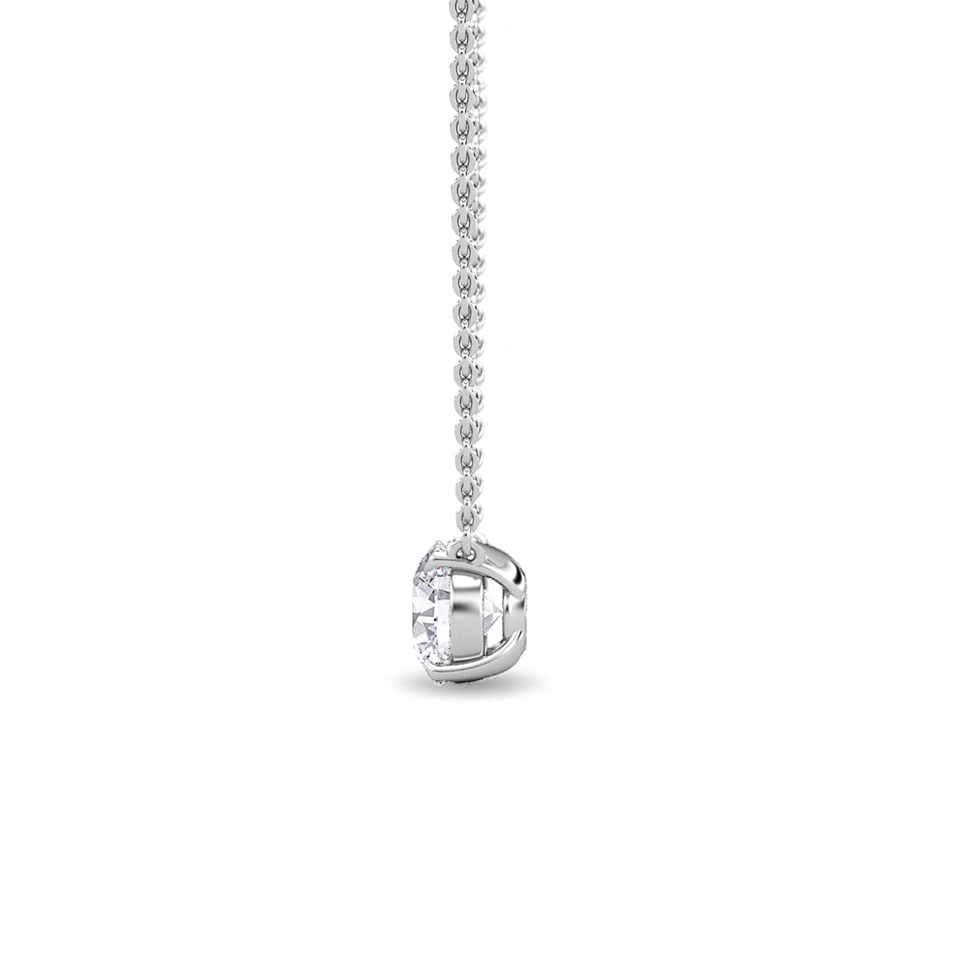 0.60 CTS Round Shaped Lab-Grown Diamond Necklace in 14K White Gold (f-g, Vs2-si1, 0.60 Cttw)