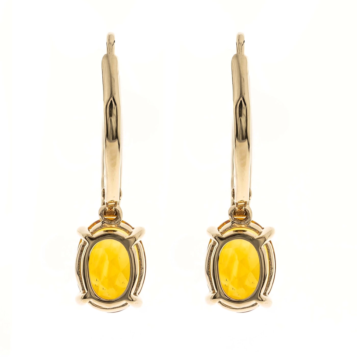 18k Solid Yellow Gold Hoop Back Earring 1.53Grams