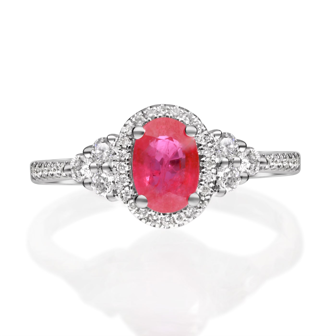 Gin & Grace 14K White Gold Ruby and Diamond Ring - 1BQ5LA