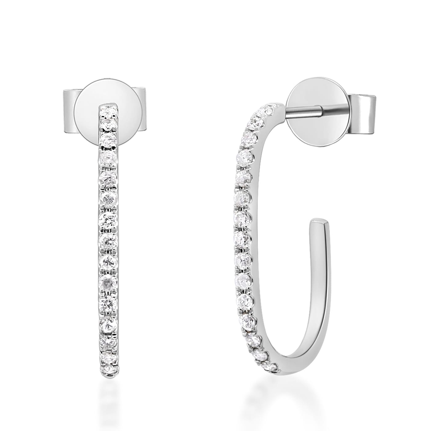 EN695-Earring Backs Medium Weight 14k White Gold (Pair)