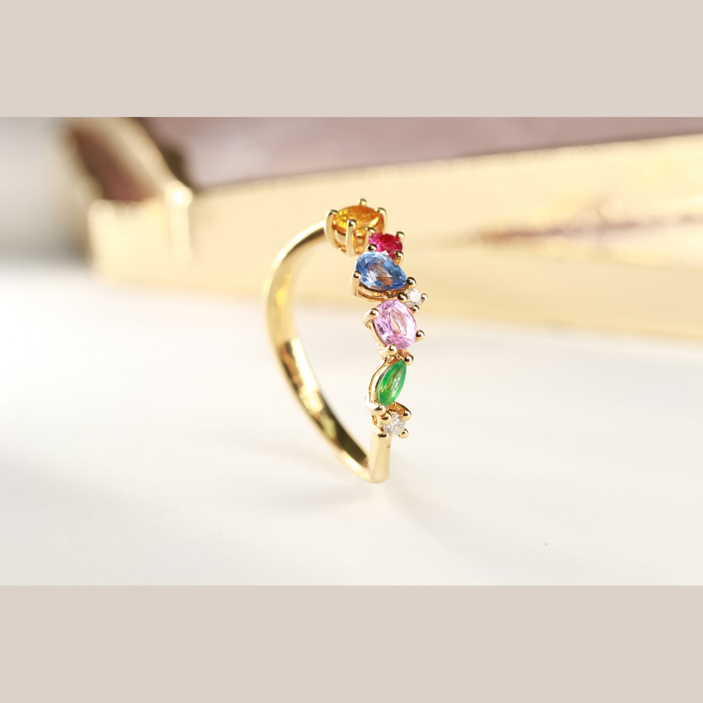 Gin & Grace 18K Yellow Gold Real Diamond Ring (I1) with