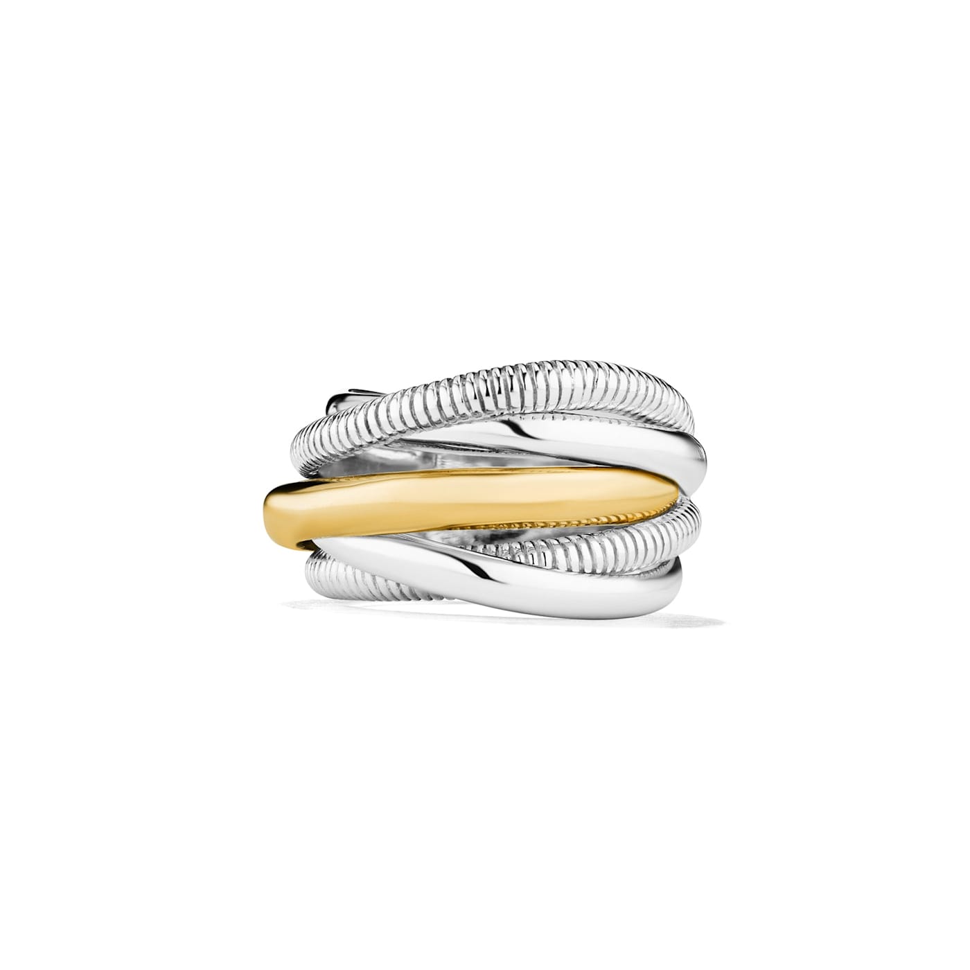 Judith Ripka Eternity Rhodium Over Sterling Silver Five Band