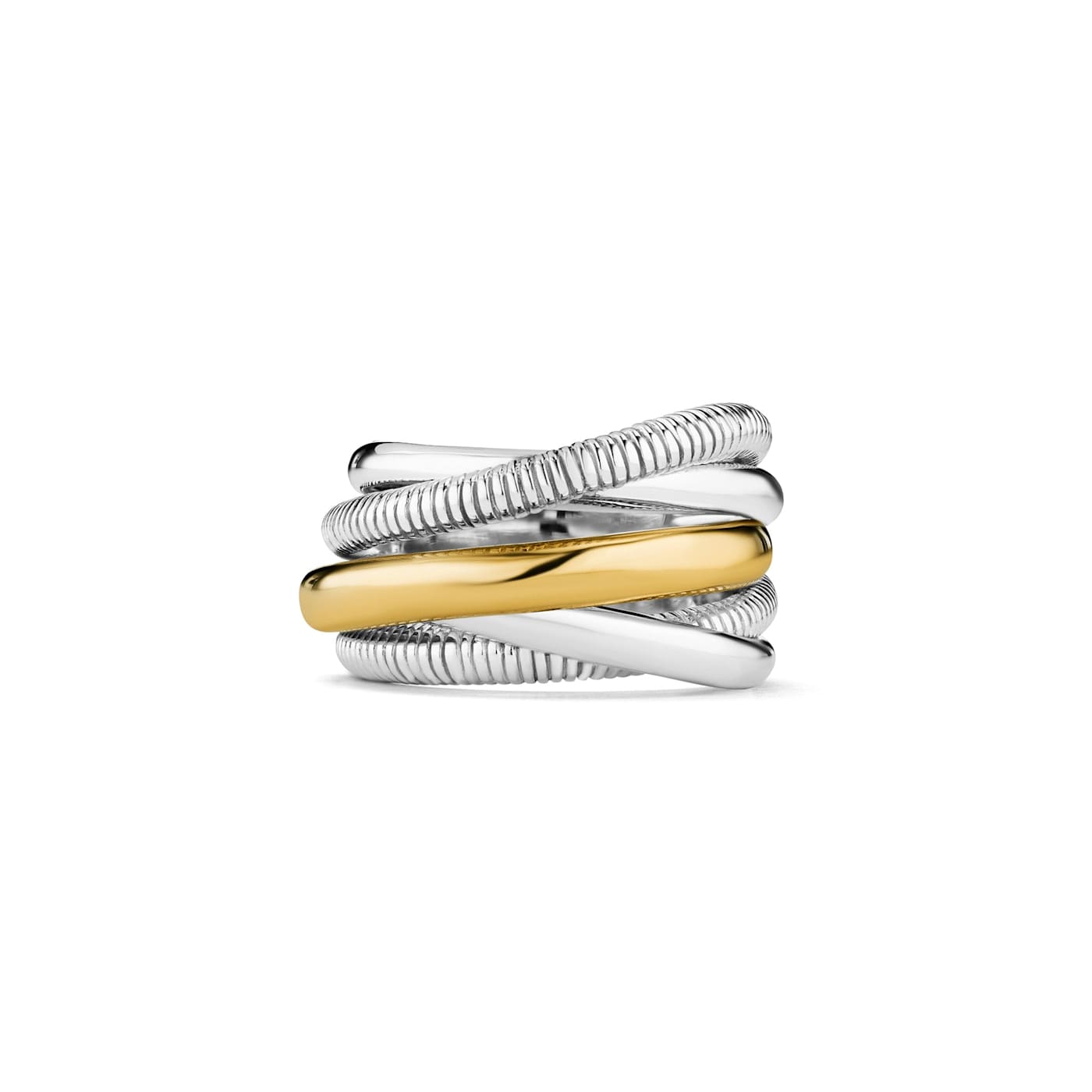 Judith Ripka Eternity Rhodium Over Sterling Silver Five Band