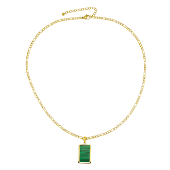 REBL Penny Malachite 18K Yellow Gold Over Hypoallergenic Steel Necklace