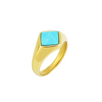 REBL Ryder Blue Magnesite 18K Yellow Gold Over Hypoallergenic Steel
Inlay Ring