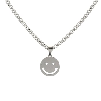 Sam Hypoallergenic Steel Smiley Necklace