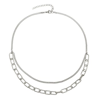 REBL Roxy Hypoallergenic Steel Double Chain Necklace