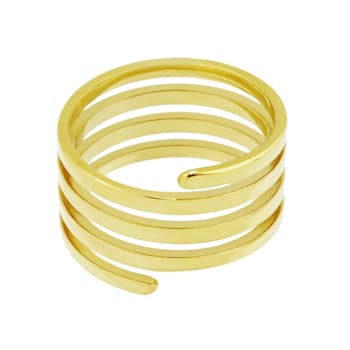 REBL Blur 18K Yellow Gold Over Hypoallergenic Steel Coil Ring