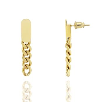 REBL Sloan 18K Yellow Gold Over Hypoallergenic Steel Curb Chain Drop Earring