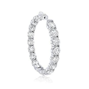 Diana M. Fine Jewelry 18K White Gold Diamond Hoop Earrings 19.0ctw