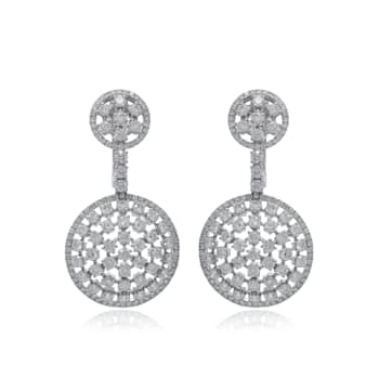 Diana M. Fine Jewelry 18K White Gold Diamond Earrings 4.0ctw