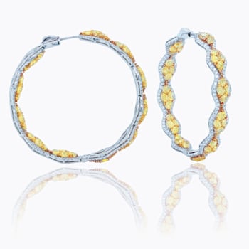 Diana M. Fine Jewelry 18K Two-Tone Yellow and White Diamond Hoop
Earrings 13.0ctw