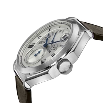 GV2 by Gevril Men's 42420 Marchese Brown Leather Day/Date Swiss Quartz Watch