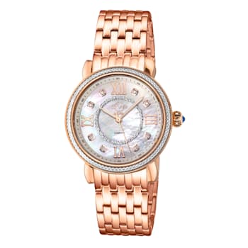 GV2 9863B Women's Marsala Swiss Quartz Diamond Watch