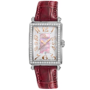 Gevril Women's Avenue of Americas Mini MOP Dial Leather Watch