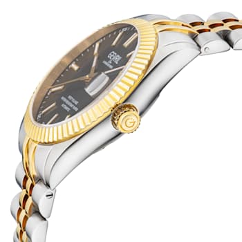 Gevril Men's Automatic West Village Black Sunray Dial Two toned IPYG
Stainless Steel Bracelet