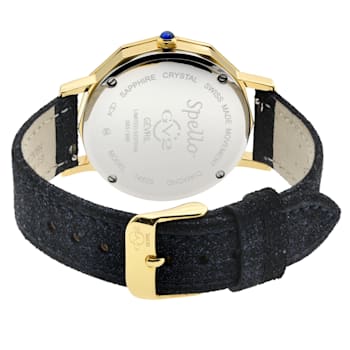 GV2 by Gevril Women's 14503 Spello MOP Dial Diamond Swiss Quartz Leather Watch