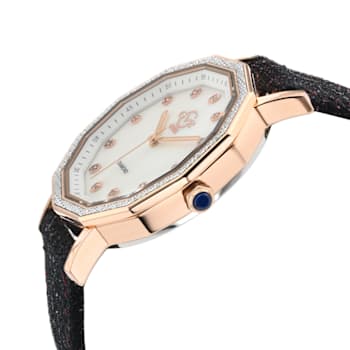 GV2 by Gevril Women's 14504 Spello MOP Dial Diamond Swiss Quartz Leather Watch