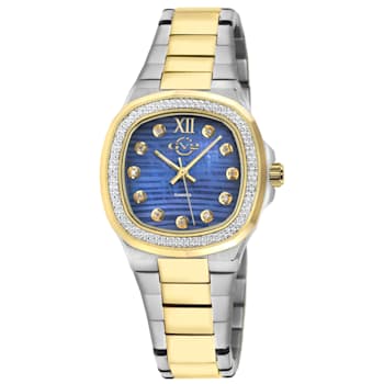 GV2 Potente Lady Blue MOP dial, 316L Stainless Steel Two toned IPYG
Diamond Watch