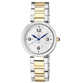 GV2 by Gevril Women's 14203B Piemonte Diamond Swiss Quartz IPYG Two-Tone Watch