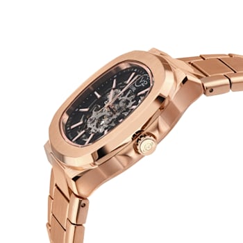 GV2 Automatic Men's Potente Rose Gold Bracelet Skeletal Watch
