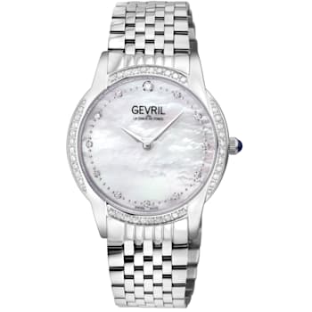 Gevril Women's Airolo Swiss Diamond Watch, Stainless Steel Bracelet
