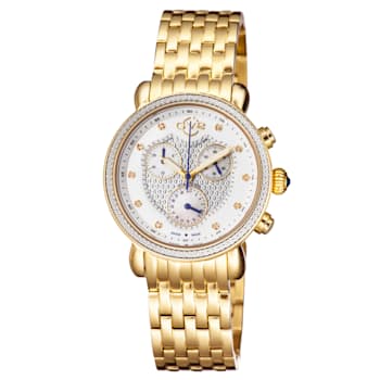 GV2 Marsala Chrono Women's White Dial Stainless steel Watch