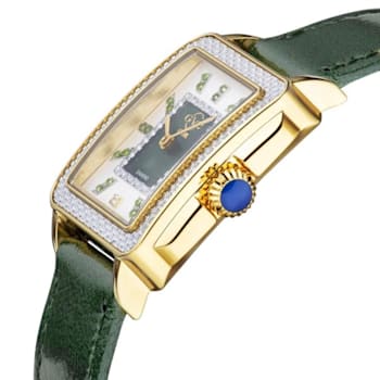 GV2 by Gevril Women's 12335 Padova Gemstone Green MOP Dial Swiss Quartz Watch