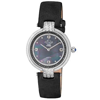 Gv2 By Gevril Women's 12800 Matera Diamonds MOP Dial Black Suede Swiss
Quartz Watch