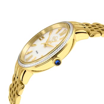 GV2 Women's Genoa White MOP Dial, Stainless Steel Diamond Watch