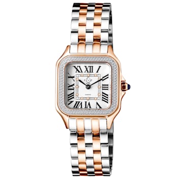 GV2 Milan Women's Silver Dial 2 tone Rose gold  Watch