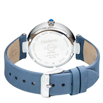 Gv2 By Gevril Women 12806 Matera Diamonds MOP Dial Light Blue Suede
Swiss Quartz Watch