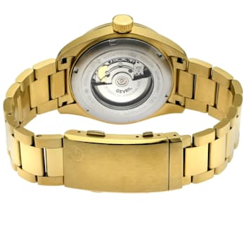 Gevril Men's 48602 Yorkville Swiss Automatic Gold IP Steel Date Watch