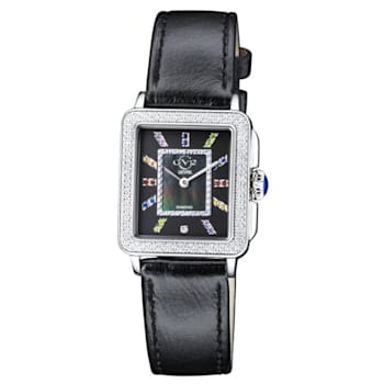 GV2 by Gevril Women's 12330 Padova Gemstone Black MOP Dial Swiss Quartz Watch
