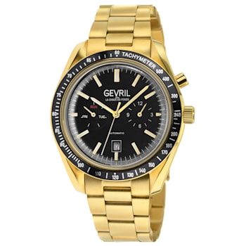 Gevril Men's Lenox Stainless Steel Black Dial Automatic Watch